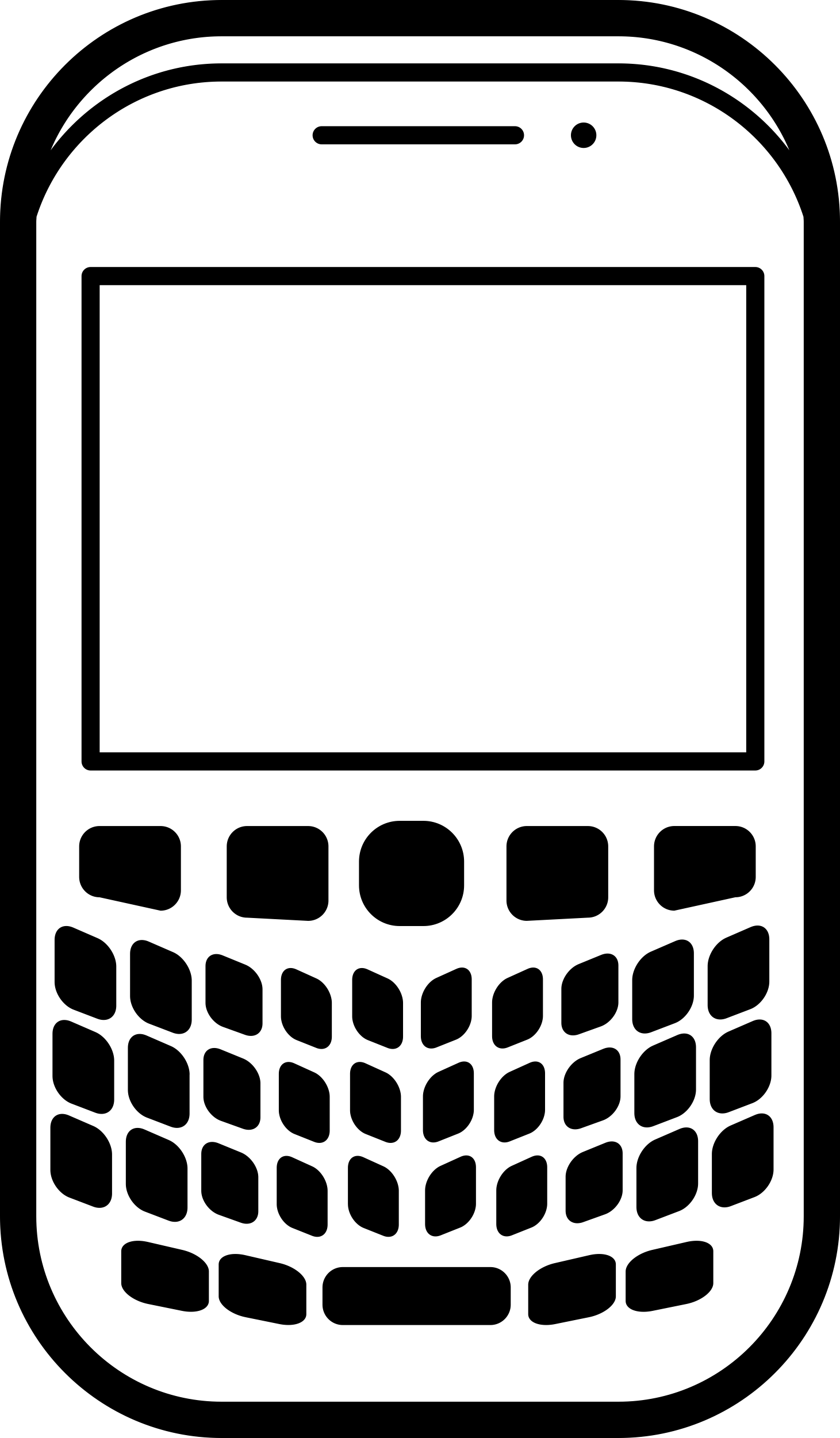 Phone Of Rounded Shape With Buttons Svg Line Art Free Vectors